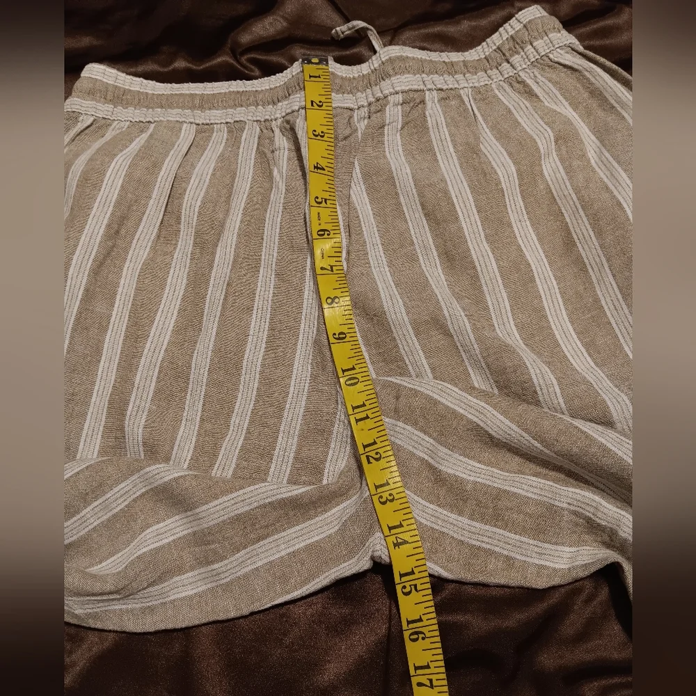 Banana Republic Linen Blend Capri Pants‎ Women Tan SzM Resortwear Vacation